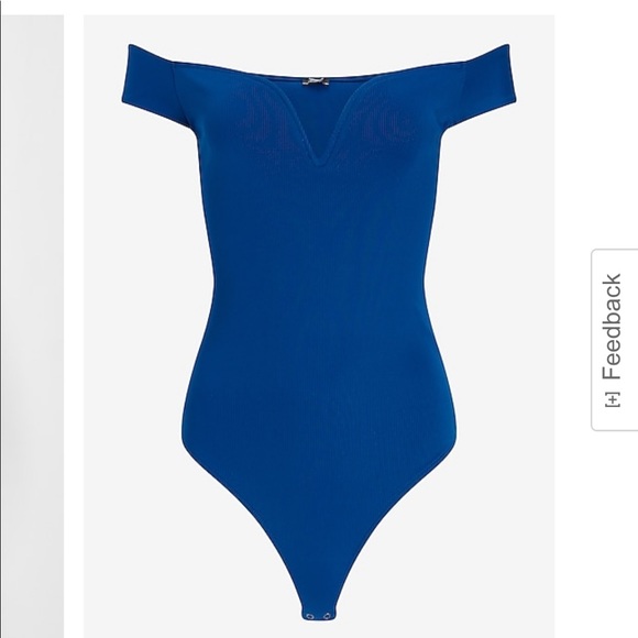 NWT Express Body Contour Ribbed Off The Shoulder Thong Bodysuit XL - Picture 4 of 12